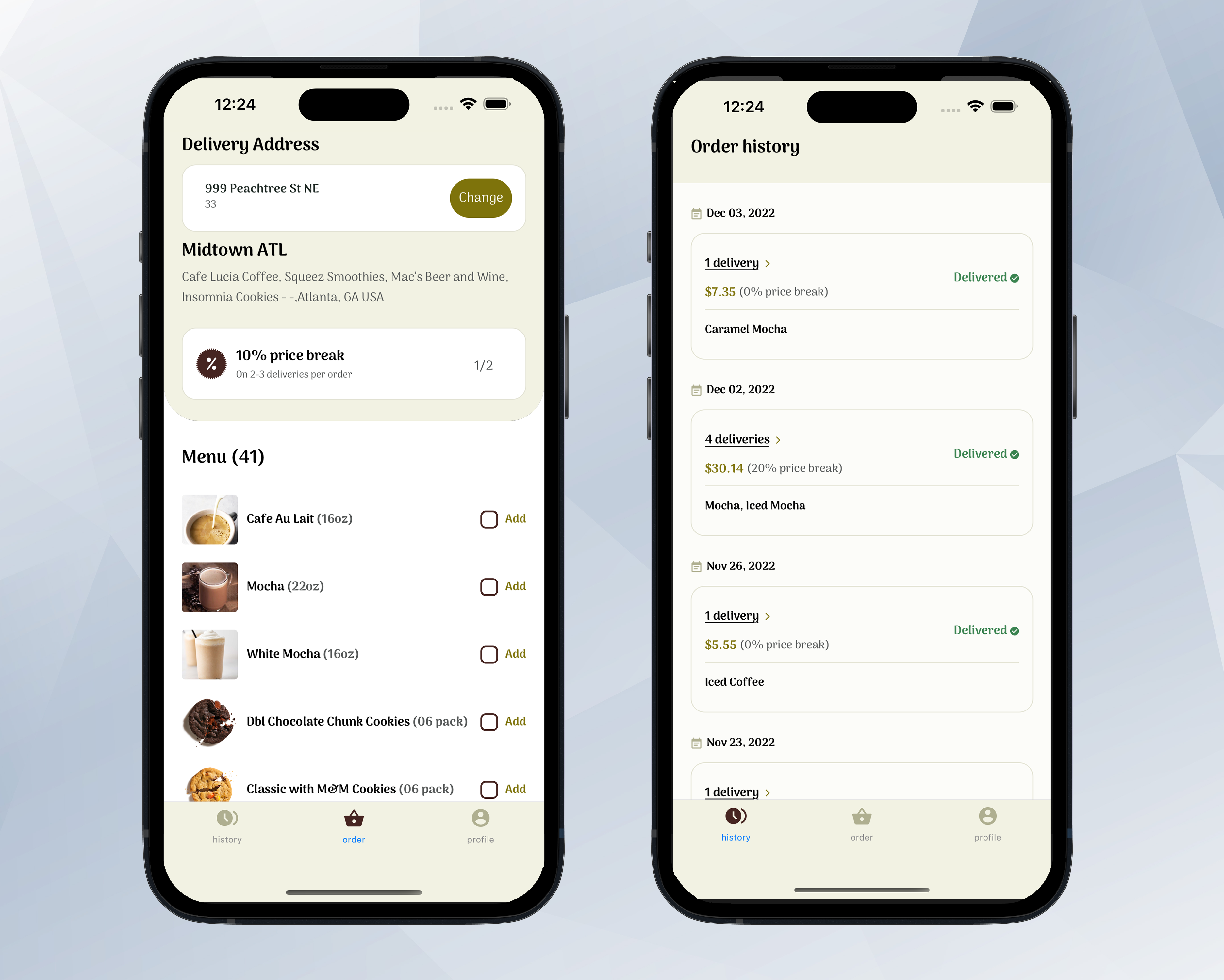 Multi-restaurant Coffee Delivery App and Backend